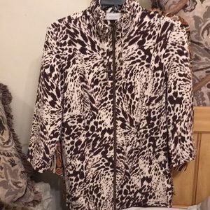 Chicos animal print zip up cardigan EUC worn once